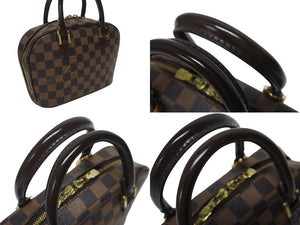 極美品 LOUIS VUITTON ルイヴィトン ダミエ エベヌ サリア ミニ ハンドバッグ N51286 PVC レザー ブラウン ロゴ 手持ち 鞄 美品 中古 4b000102