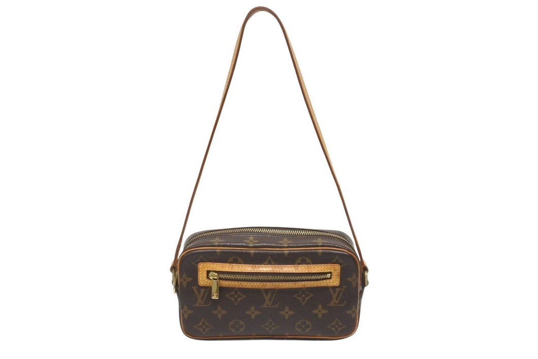 LOUIS VUITTON ルイヴィトン ポシェットシテ ワンショルダーバッグ M51183 モノグラムキャンバス レザー ブラウン 美品 中古 4b005588