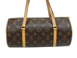 新品同様 LOUIS VUITTON ルイヴィトン パピヨン30 ハンドバッグ M51385 筒型 モノグラムキャンバス ブラウン 中古 4b005589