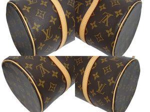 新品同様 LOUIS VUITTON ルイヴィトン パピヨン30 ハンドバッグ M51385 筒型 モノグラムキャンバス ブラウン 中古 4b005589