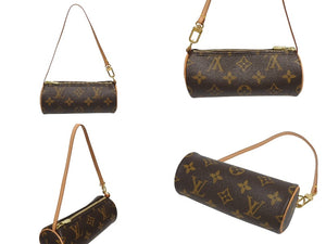 新品同様 LOUIS VUITTON ルイヴィトン パピヨン30 ハンドバッグ M51385 筒型 モノグラムキャンバス ブラウン 中古 4b005589