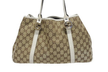 Load image into Gallery viewer, GUCCI グッチ GGキャンバス ハンドバッグ トートバッグ 232957 493492 キャンバス レザー ベージュ ゴールド シルバー金具 美品 中古 4b005594