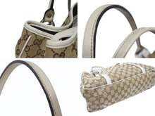 Load image into Gallery viewer, GUCCI グッチ GGキャンバス ハンドバッグ トートバッグ 232957 493492 キャンバス レザー ベージュ ゴールド シルバー金具 美品 中古 4b005594
