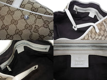 Load image into Gallery viewer, GUCCI グッチ GGキャンバス ハンドバッグ トートバッグ 232957 493492 キャンバス レザー ベージュ ゴールド シルバー金具 美品 中古 4b005594