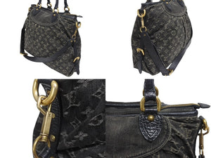 LOUIS VUITTON ルイヴィトン ネオカヴィ GM ハンドバッグ M95352 モノグラムデニム ブラック レザー ゴールド金具 美品 中古 4b005596