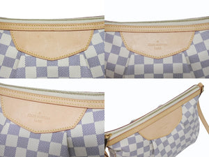 新品同様 LOUIS VUITTON ルイヴィトン シラクーサPM ショルダーバッグ N41113 ダミエアズールキャンバス ホワイト ベージュ 中古 4b005597