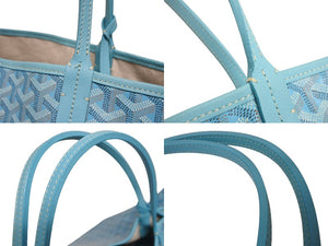 極美品 GOYARD ゴヤール SAINT LOUIS GM サンルイGM トートバッグ ターコイズ PVC レザー 2024年限定 中古 4b005606