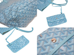 極美品 GOYARD ゴヤール SAINT LOUIS GM サンルイGM トートバッグ ターコイズ PVC レザー 2024年限定 中古 4b005606