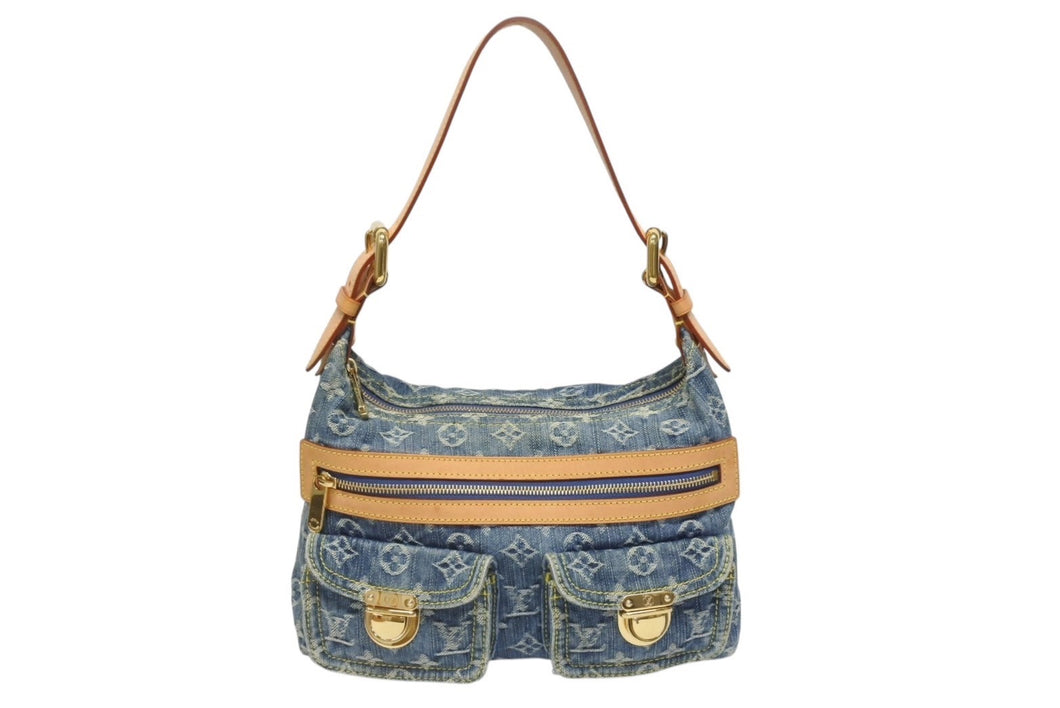 極美品 LOUIS VUITTON ルイヴィトン モノグラムデニム バギーPM ショルダーバッグ ワンショルダー M95049 インディゴブルー 中古 4b005612