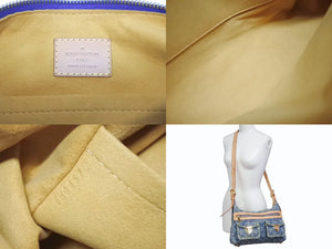 極美品 LOUIS VUITTON ルイヴィトン モノグラムデニム バギーPM ショルダーバッグ ワンショルダー M95049 インディゴブルー 中古 4b005612