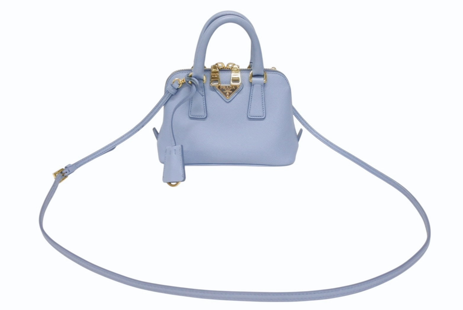 PRADA レザーキャンバス2wayバッグ サフィアーノ バイカラー プラダ