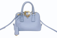Load image into Gallery viewer, 極美品 PRADA プラダ 2WAY ミニハンドバッグ ショルダーバッグ BL0851 サフィアーノレザー ブルー ゴールド金具 中古 4b005614