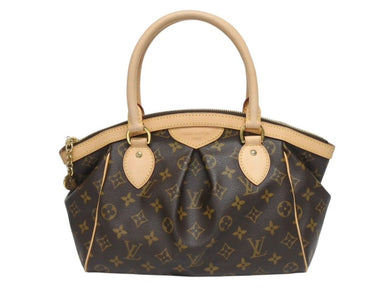 新品同様 LOUIS VUITTON ルイヴィトン ティヴォリPM ハンドバッグ M40143 モノグラム PVC レザー ブラウン ゴールド金具 中古 4b005616