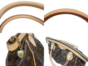 新品同様 LOUIS VUITTON ルイヴィトン ティヴォリPM ハンドバッグ M40143 モノグラム PVC レザー ブラウン ゴールド金具 中古 4b005616