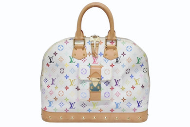 LOUIS VUITTON ルイヴィトン 村上隆 アルマGM ハンドバッグ M40441 モノグラム マルチカラー ホワイト 美品 中古 4b005618