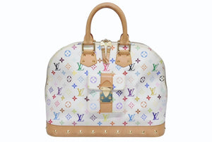 LOUIS VUITTON ルイヴィトン 村上隆 アルマGM ハンドバッグ M40441 モノグラム マルチカラー ホワイト 美品 中古 4b005618