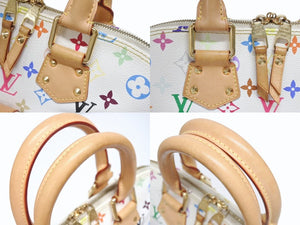 LOUIS VUITTON ルイヴィトン 村上隆 アルマGM ハンドバッグ M40441 モノグラム マルチカラー ホワイト 美品 中古 4b005618