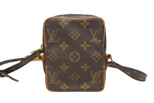 LOUIS VUITTON ルイヴィトン ミニダヌーブ ショルダーバッグ M45268 ブラウン モノグラム PVC レザー 美品 中古 4b005619