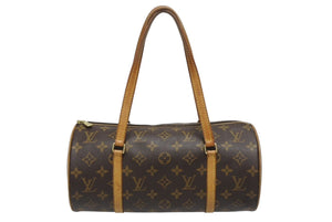 LOUIS VUITTON ルイヴィトン パピヨン30 ハンドバッグ M51385 筒型 モノグラムキャンバス ブラウン 美品 中古 4b005620
