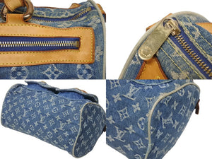 LOUIS VUITTON ルイヴィトン ネオスピーディ ハンドバッグ M95019 モノグラム デニム インディゴブルー ゴールド金具 美品 中古 4b005621
