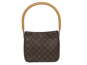 LOUIS VUITTON ルイヴィトン ルーピングMM ワンショルダーバッグ M51146 モノグラム PVC レザー ブラウン ゴールド金具 美品 中古 4b005627