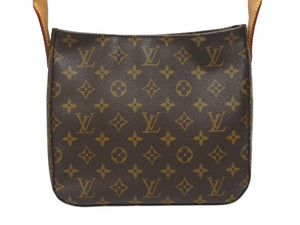 LOUIS VUITTON ルイヴィトン ルーピングMM ワンショルダーバッグ M51146 モノグラム PVC レザー ブラウン ゴールド金具 美品 中古 4b005627