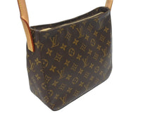 Load image into Gallery viewer, LOUIS VUITTON ルイヴィトン ルーピングMM ワンショルダーバッグ M51146 モノグラム PVC レザー ブラウン ゴールド金具 美品 中古 4b005627