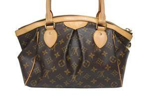 極美品 LOUIS VUITTON ルイヴィトン ティヴォリPM ハンドバッグ M40143 モノグラム PVC レザー ブラウン ゴールド金具 中古 4b005629