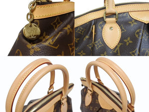 極美品 LOUIS VUITTON ルイヴィトン ティヴォリPM ハンドバッグ M40143 モノグラム PVC レザー ブラウン ゴールド金具 中古 4b005629