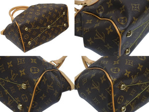 極美品 LOUIS VUITTON ルイヴィトン ティヴォリPM ハンドバッグ M40143 モノグラム PVC レザー ブラウン ゴールド金具 中古 4b005629