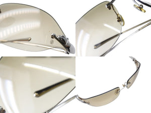 極美品 CARTIER カルティエ メガネ リムレス ブラウン サングラス シルバー金具 メタル プラスチック 中古 4b005631
