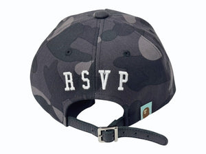 新品未使用 A BATHING APE アベイシングエイプ RSVP 2015年 コラボ BAPE キャップ 帽子 カモ柄 ホワイト ブラック 中古 4b005638