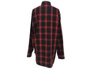 極美品 SAINT LAURENT PARIS サンローランパリ オンブレチェック長袖シャツ 326627 Y729B サイズ38 13AW レッド 中古 4b005645