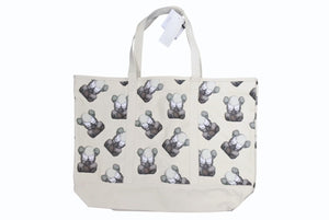 未使用 UNIQLO KAWS ユニクロ カウズ KAWS TOKYO FIRST トートバッグ キャンバス オフホワイト 総柄 中古 4b005653 