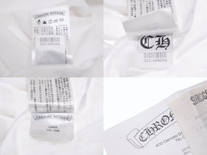 CHROME HEARTS クロムハーツ 半袖Tシャツ サイズL ホースシュー スクロールラベルロゴ プリント ホワイト 新型 美品 中古 4b005664