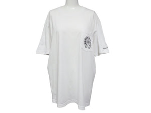 CHROME HEARTS クロムハーツ 半袖Tシャツ サイズL ホースシュー スクロールラベルロゴ プリント ホワイト 新型 美品 中古 4b005664