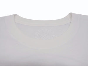 CHROME HEARTS クロムハーツ 半袖Tシャツ サイズL ホースシュー スクロールラベルロゴ プリント ホワイト 新型 美品 中古 4b005664