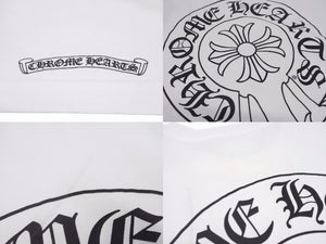 CHROME HEARTS クロムハーツ 半袖Tシャツ サイズL ホースシュー スクロールラベルロゴ プリント ホワイト 新型 美品 中古 4b005664