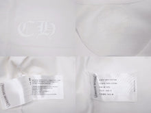 Load image into Gallery viewer, CHROME HEARTS クロムハーツ 半袖Tシャツ サイズL ホースシュー スクロールラベルロゴ プリント ホワイト 新型 美品 中古 4b005664