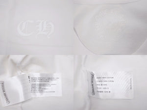 CHROME HEARTS クロムハーツ 半袖Tシャツ サイズL ホースシュー スクロールラベルロゴ プリント ホワイト 新型 美品 中古 4b005664