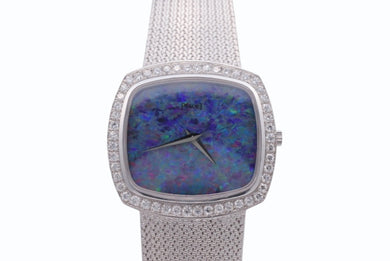 極美品 PIAGET ピアジェ 腕時計 9435 スクエア ベゼルダイヤ オパール文字盤 手巻き 重量約83.5g 18K/0750刻印 ホワイトゴールド 中古 4b005666