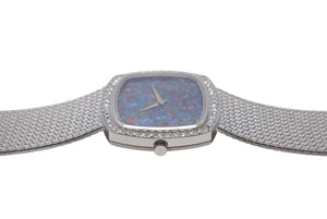 極美品 PIAGET ピアジェ 腕時計 9435 スクエア ベゼルダイヤ オパール文字盤 手巻き 重量約83.5g 18K/0750刻印 ホワイトゴールド 中古 4b005666