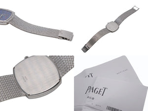極美品 PIAGET ピアジェ 腕時計 9435 スクエア ベゼルダイヤ オパール文字盤 手巻き 重量約83.5g 18K/0750刻印 ホワイトゴールド 中古 4b005666