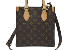 極美品 LOUIS VUITTON ルイヴィトン サックプラBB ハンドバッグ M46265 モノグラム 2WAY PVC レザー ブラウン ゴールド金具 中古 4b005671
