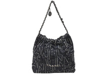 Load image into Gallery viewer, 極美品 CHANEL シャネル シャネル22 スモール チェーンショルダーバッグ AS3260 ランダム番台 24AW ココマーク デニム ブラック 中古 4b005676