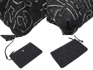 極美品 CHANEL シャネル シャネル22 スモール チェーンショルダーバッグ AS3260 ランダム番台 24AW ココマーク デニム ブラック 中古 4b005676
