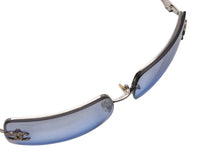 Load image into Gallery viewer, 極美品 CHANEL シャネル リムレス サングラス ココマーク 4104B イタリア製 メタル ブルー サイズ62□15 120 中古 4b005680