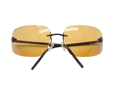 CHANEL シャネル リムレス サングラス 4035 c.126/85 サイズ63◻︎16 120 ココマーク オレンジ ブラック 美品 中古 4b005681