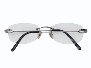 極美品 CARTIER カルティエ メガネ リムレス ブラック サングラス シルバー金具 メタル プラスチック 中古 4b005682