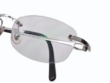 Load image into Gallery viewer, 極美品 CARTIER カルティエ メガネ リムレス ブラック サングラス シルバー金具 メタル プラスチック 中古 4b005682
